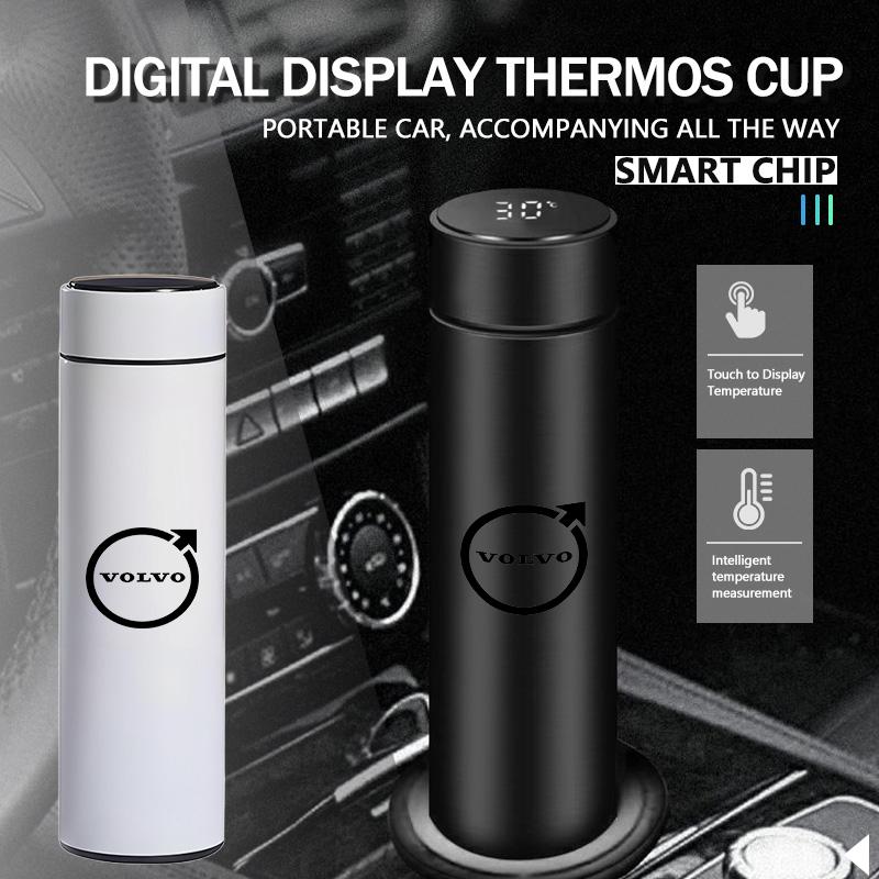 Car Stainless Thermos Bottle Temperature Display Thermos Cup For Volvo V60 V50 V40 S80 S60 S90 C40 XC40 V70 XC70 XC60 XC90