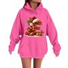 Women's Casual Comfortable Long-Sleeved Christmas Letter-Printed Warm Hooded Crew-Neck Sweatshirt