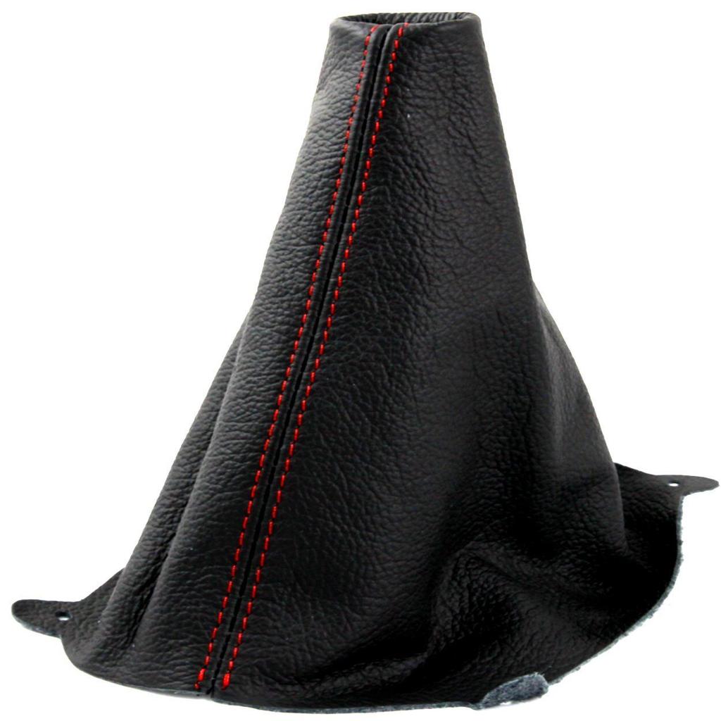 For Ford Fiesta Mk7 2008-2013 Red Stitch Black Leather Gear Stick Knob Cover Gaiter Interior Accessories Gear Shift Collars