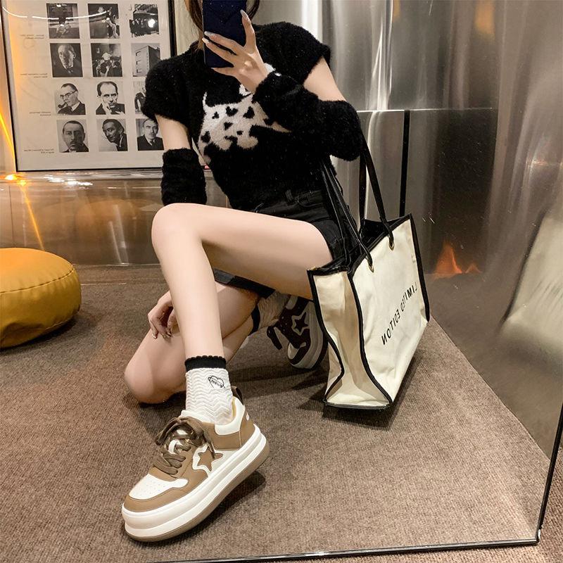 Fashion Leisure Woman Sports Shoes Summer Hot Sell Trend Women's Platform Walking Shoes Fashion Star Skateboard Shoe Flat Footwear Tenis