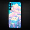 Adorable Cat Anime Phone Case For Samsung S25/S24/S23/S22/S21/S20/Plus,Fe,Lite/Others Black Cover