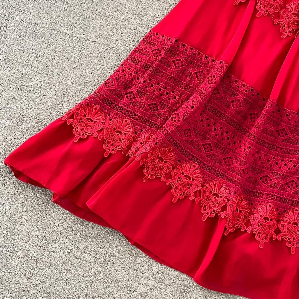 Новое повседневное весенне-летнее однотонное тонкое полное женское платье трапециевидной — фото 11