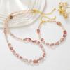 Strawberry Quartz & Rose Quartz Freshwater Pearl Jewelry Set for Autumn/Winter