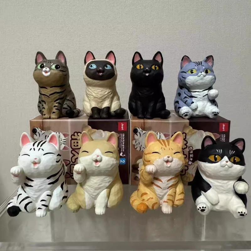 Niedliche Katzen Serie Actionfigur Getigerte Katze Kreatives Niedliches Figurenmodell Ornamente Anhänger Großhandelsspielzeug