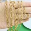 Stainless Steel Necklace Women Men Choker Geometric Link Twisted Chain Thick Rolo PVD Gold Silver Waterproof