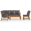 5 Piece Garden Lounge Set with Cushions Solid Acacia Wood