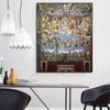 Pictură faimoasă Capela Sixtina Mural Judecata finală Poster și tipărire Pânză Pictură de perete Artă Imagine camera de zi