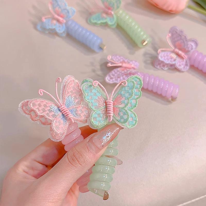Children's Butterfly Hair Tie & Headband Set - Curly Ponytail Accessory