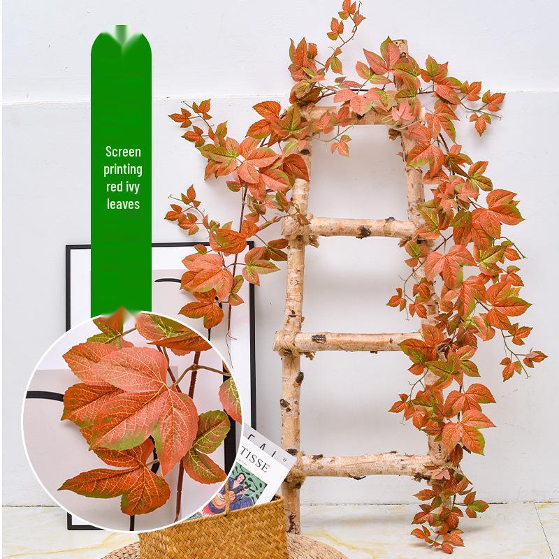 

Ivy Decorative Pipe Cover: Artificial Green Vine with Maple Leaf Design