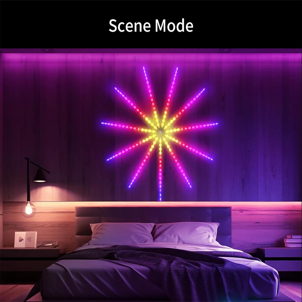 1/2/4 Set RGBIC Smart Feuerwerk LED Streifenlicht USB Betrieben Innen Schlafzimmer Dekorationslichter Für Weihnachten Party Ramadan Feiertagsatmosphäre Lampe