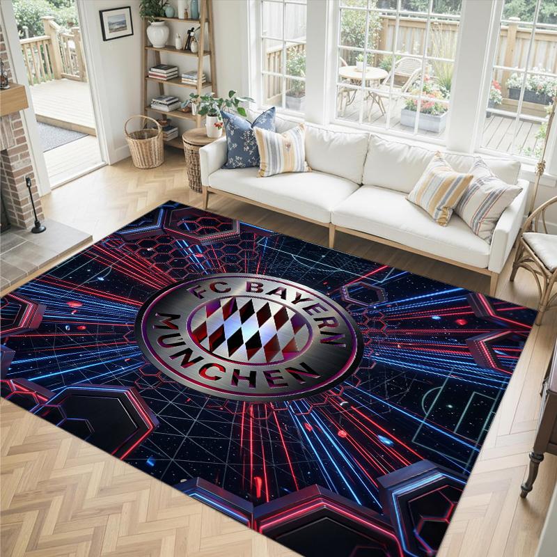 Diseño del Bayern de Múnich Alfombra de Terciopelo de Cristal Acogedora No?Alfombra Estampada Antideslizante Para Dormitorio Sala de Estar Entrada