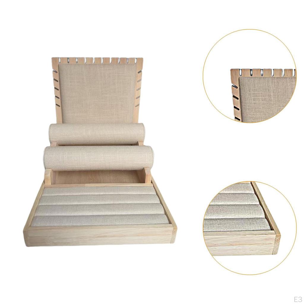 Jewelry Organizer Stand for Wood Display, Space Efficient Holder Countertop