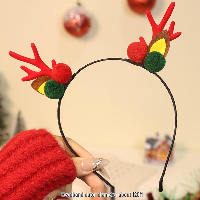 2025 Christmas Antler Headband Hair Tie - Women's Holiday Hair Accessories