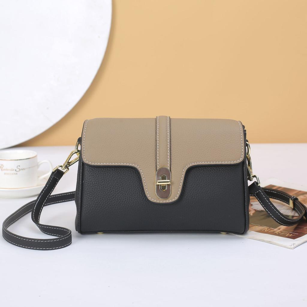 Hovězí kůže Jaro a léto Měkká Kontrastní barva Niche Polštářová taška Populární Módní Ramenní Crossbody Praktická verze Měkká kůže