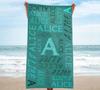Custom Name Beach Towel ,Personalized Beach Towels, Custom Text Hand Towel,Custom Pool Travel Beach and Bath Towels for Kids