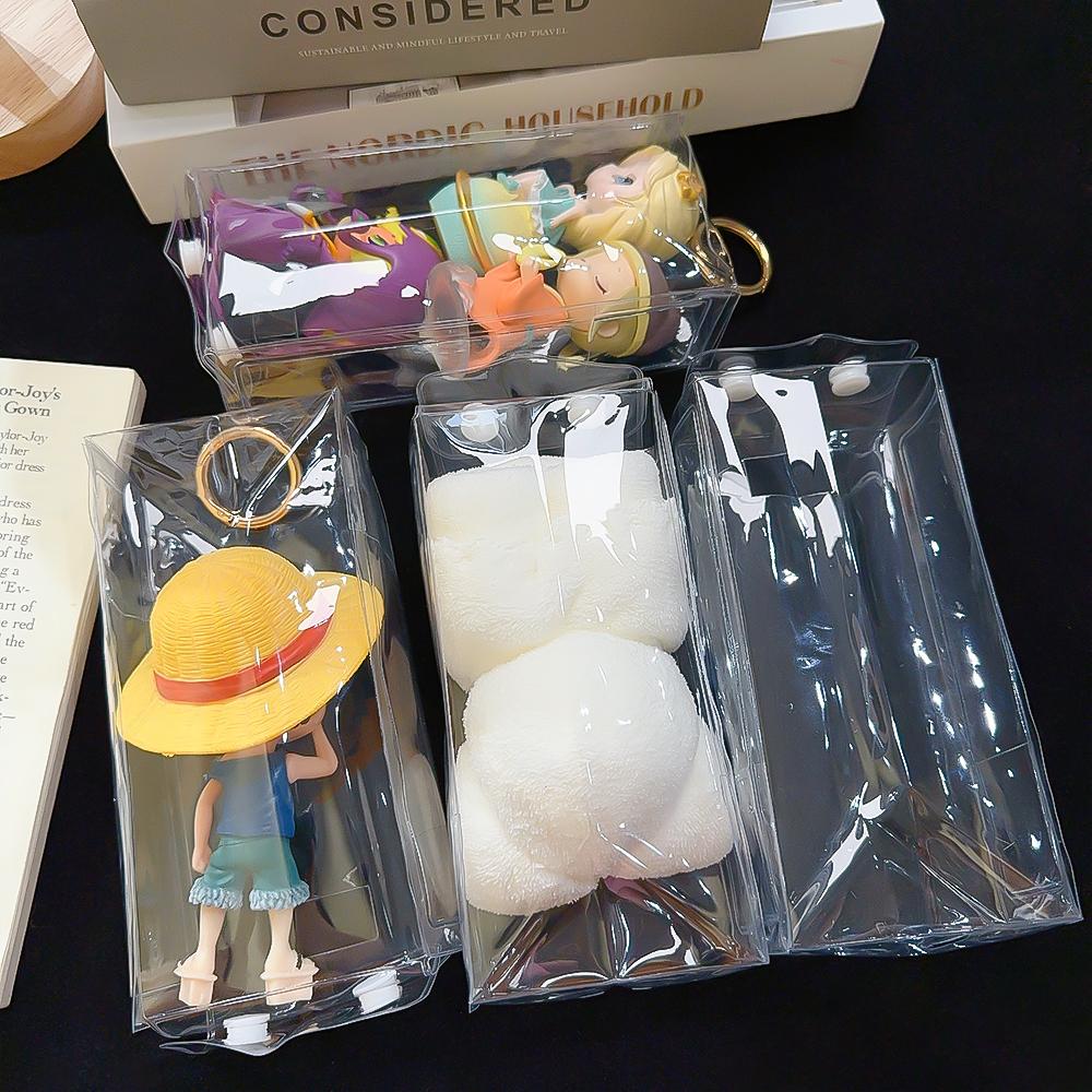 Labubu Vinyl Transparent Protective Sleeve Hand Doll Dust Bag Doll Pendant Display Box Backpack Keychain Pendant