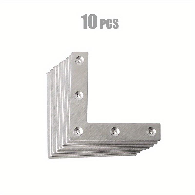 

10pcs stainless steel L-shaped bracket, corner connector bracket, used for wooden furniture and cabinets