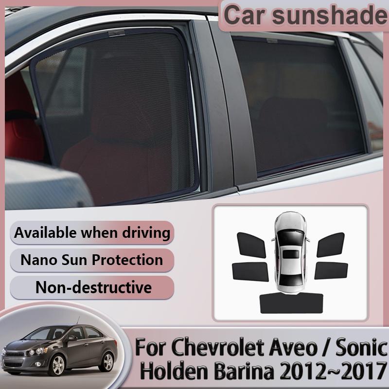 Car Mesh Sunshade For Chevrolet Aveo Sonic T300 Holden Barina Sedan 2012~2017 2013 2015 Sun Visor Window Shade Auto Accessories