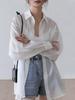 Yuoku Sheer Summer Long Loose UV Lightweight Shirt with Back Sun Shiny Sheer One Size Fits Women's Shirt, Blouse, Sleeve, Fit, Casual, Protection,