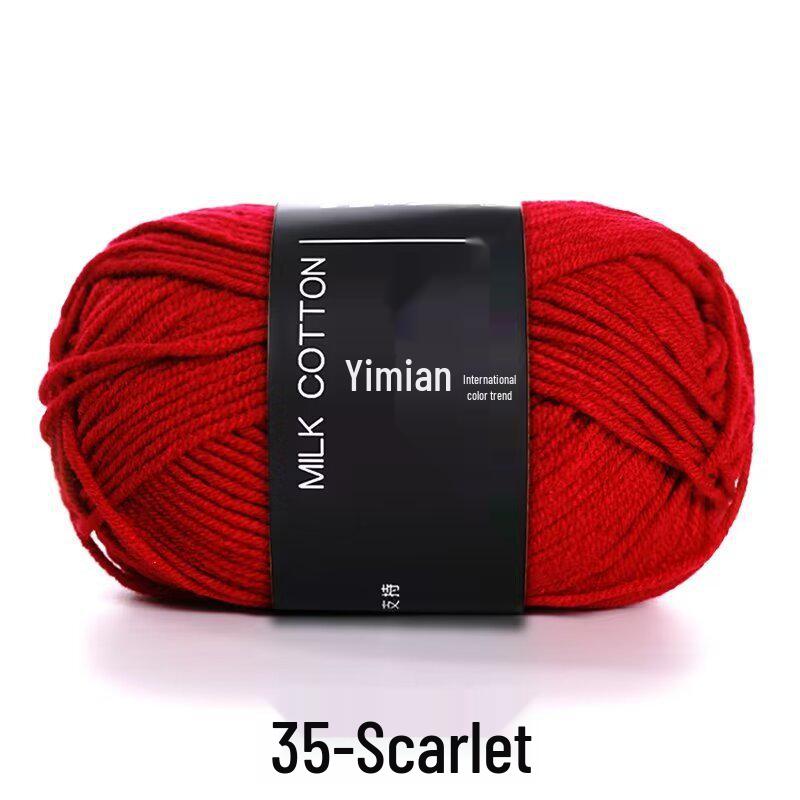 4-Ply Yimian Medium-Fine Milk Cotton Baby Yarn for Hand-Knitted DIY Projects
