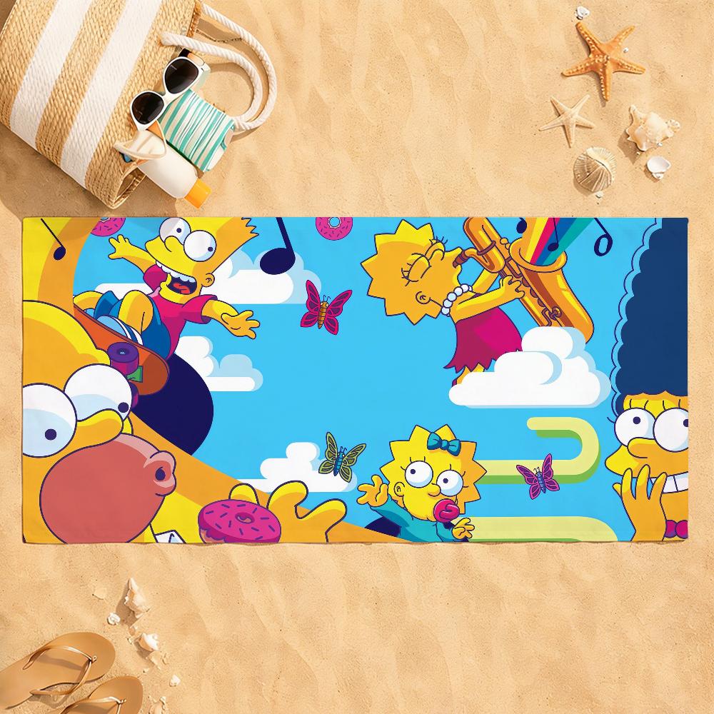 

Cartoon The S-Simpsons-S Towel Quick Dry Absorbent Beach Towel for Sports, Fitness, Swimming and Outdoor Activities W30*H60(CM)