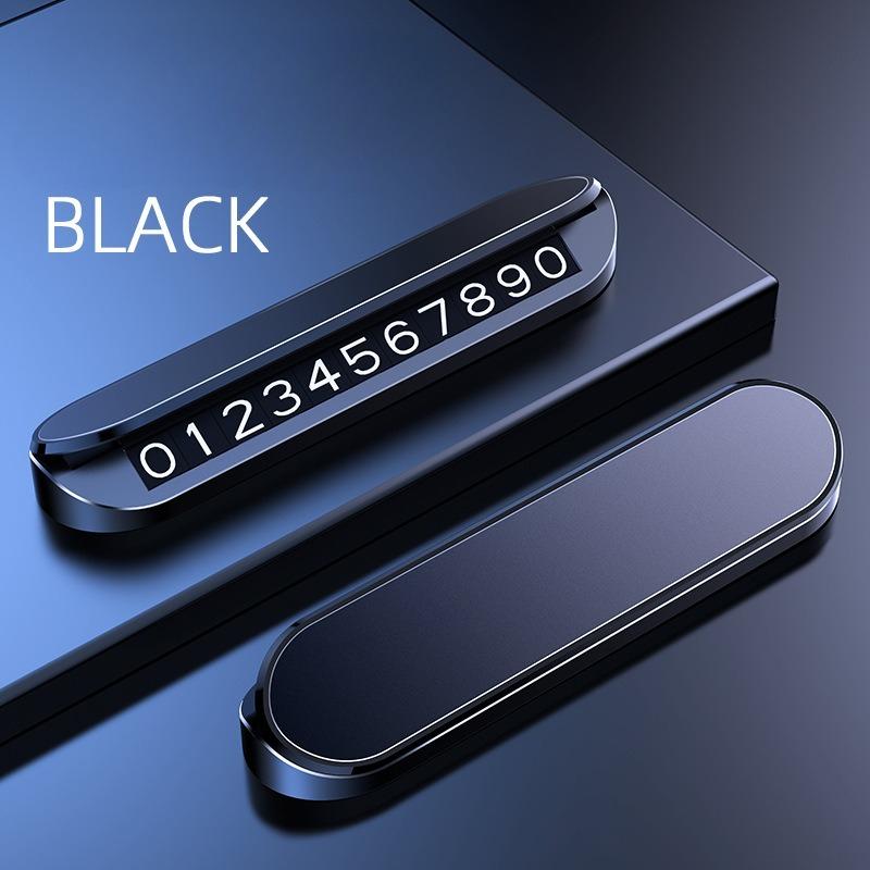 1Pc Car Temporary Parking Number Plate Hidden Car Phone Plate Car Metal Parking Card Ornament Gift