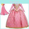 Enchanting Girls Sleeping Beauty Princess Aurora Costume With Long Sleeves And Lace Details
