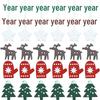 Christmas Tree & Elk Wood Decorative DIY Buttons Set: Printed Gloves & Colorful Designs