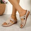 Fashion Summer Women Wedge Sandals Premium Orthopedic Open Toe SlippersVintage Anti-Slip Leather Casual Female Platform Retro Shoes