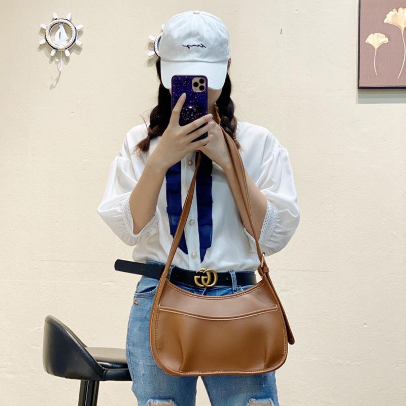 

Нишевая дизайнерская сумка женская новая модная высококлассная женская сумка текстурная универсальная осенне-зимняя на плечо сумка-мессенджер коричневый