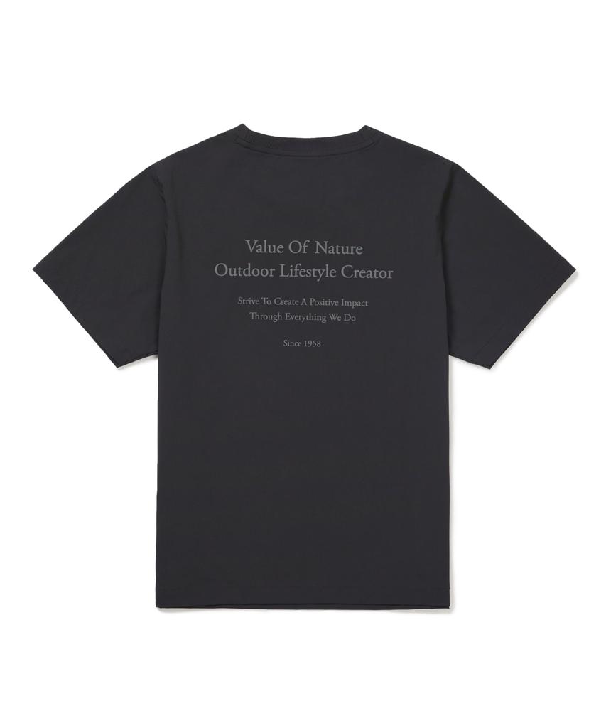 SNOWPEAK APPAREL Thin Tech Women'S Lettering Short Sleeve T-Shirt (S26Mwsts33) Dark Charcoal
