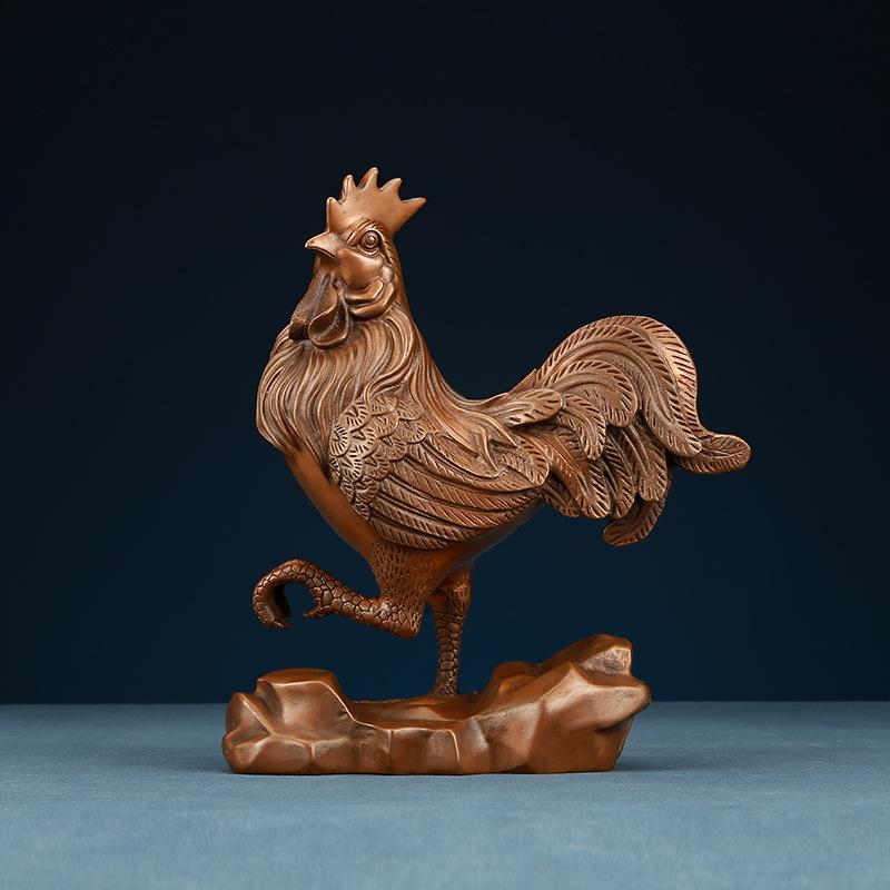 Chinese Zodiac Of Rooster Chicken Handicraft Equipment Ornaments Home Decoration Copper Jewelry