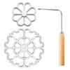 A23I-Achappam Mould Bunuelos Mould With Handle Rose Flower Cookies Bunuelos Tool Cast Waffle Mould Set For Kitchen Baking