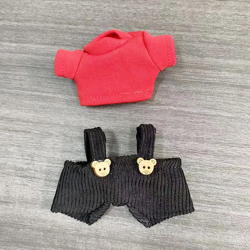 Stylish Doll Mini Outfits Striped Overalls Featuring Various Colorful Patterns