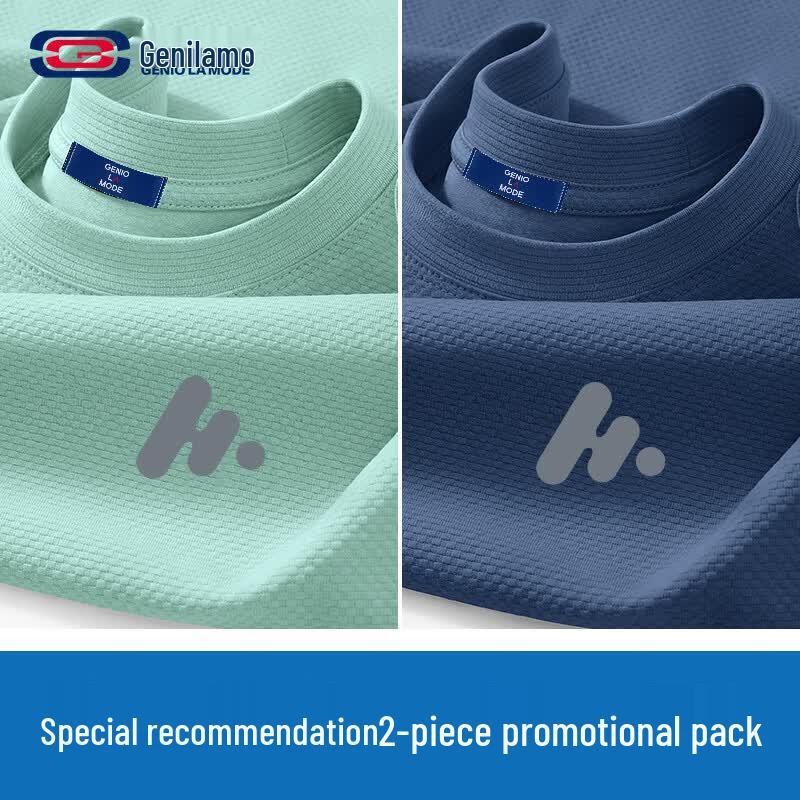 GENIOLAMODE Men s 2-Pack Cooling Ice Silk T-Shirts 2XL
