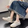 Frühling Neue Satin Allround-Joggingschuhe für Damen Weiche Sohle Rutschfest Vintage Passende Farbe Schuhe