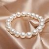 Fashion Elegant Elastic White Pearl Bracelet For Women Men Wedding Banquet Stretch Bracelets 6-12mm Beads Handmade Jewelry Gift