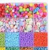 Colorful Beads Loose Elastic Wire Letter Bead for Charms Hair Accessories DIY Bracelets