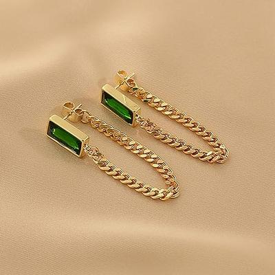 Damen-Modeschmuck, vergoldete, trendige Ohrringe mit Kristallsteinen für Mädchen und Frauen