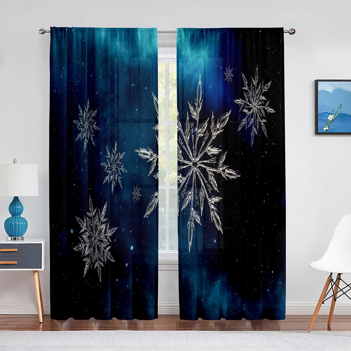 Снежинка Рождественская красная прозрачная занавеска для украшения гостиной Современная — фото 13