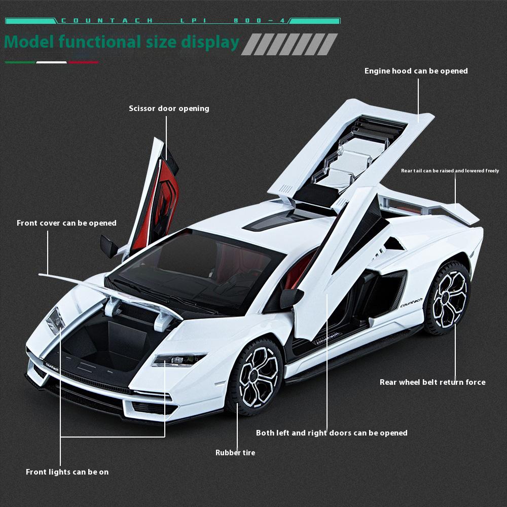 1:24 alloy LPI 800-4 model, cool sound and light, exquisite desktop ornaments, the best collection for car model enthusiasts