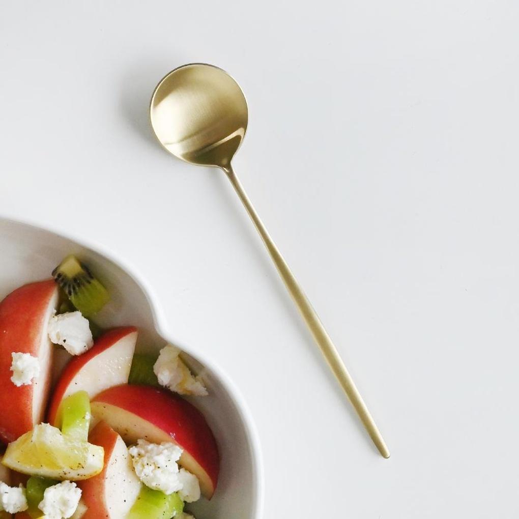 Avella Matte Stainless Steel Dessert Spoon Gold