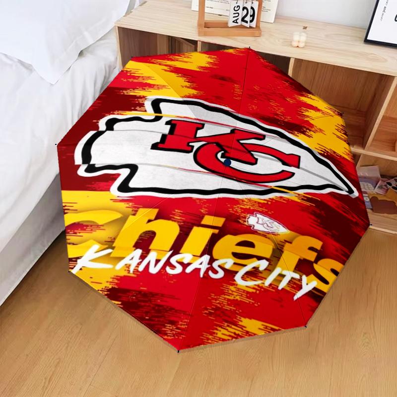 1PC City Chiefs Emblem Printed Umbrella Folding umbrella, automatic umbrella 8-Frame for Travel, camping Fan gifts Christmas Gifts