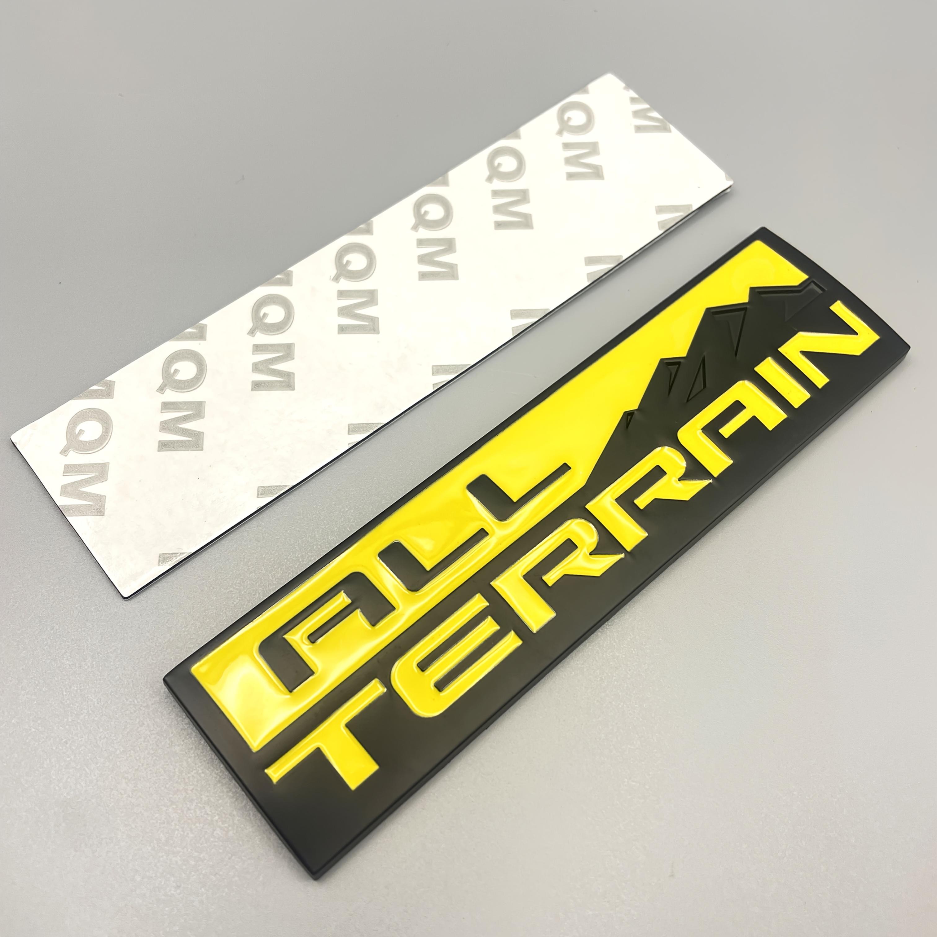 

All Terrain Decoration - Heavy Metal Construction, ALL TERRAIN Car Badge Car Emblem, Suitable For Chevrolet Trucks Truck Bed/body Decoration Yellow&Black