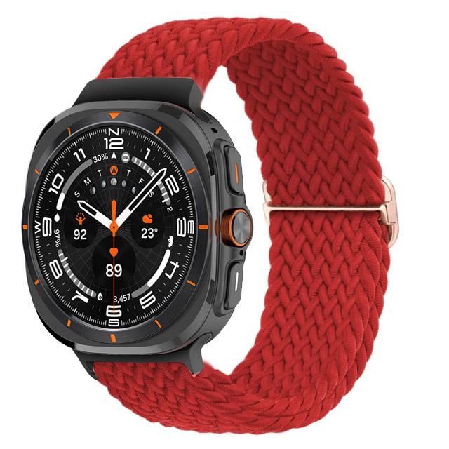 For Samsung Galaxy Watch 7 Ultra Band 47mm Accessories Adjustable Braided Solo Loop Nylon Bracelet Galaxy Watch Ultra Strap 47mm
