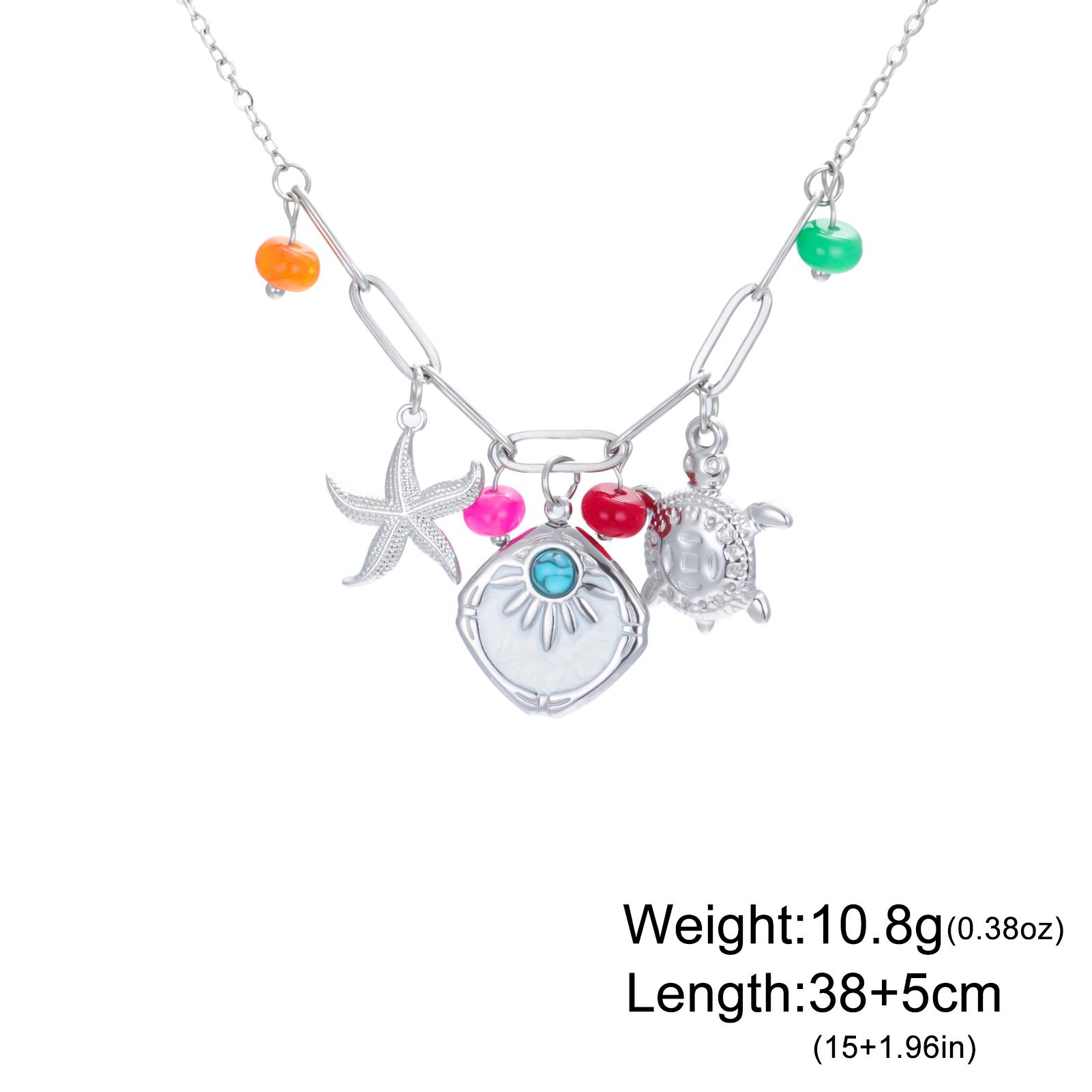 

Trendy Sun Turtle Starfish Women s Necklace Stainless Steel Jewelry Sea Beach Vacation Party Birthday Valentine Gifts Wholesale 38-43cm