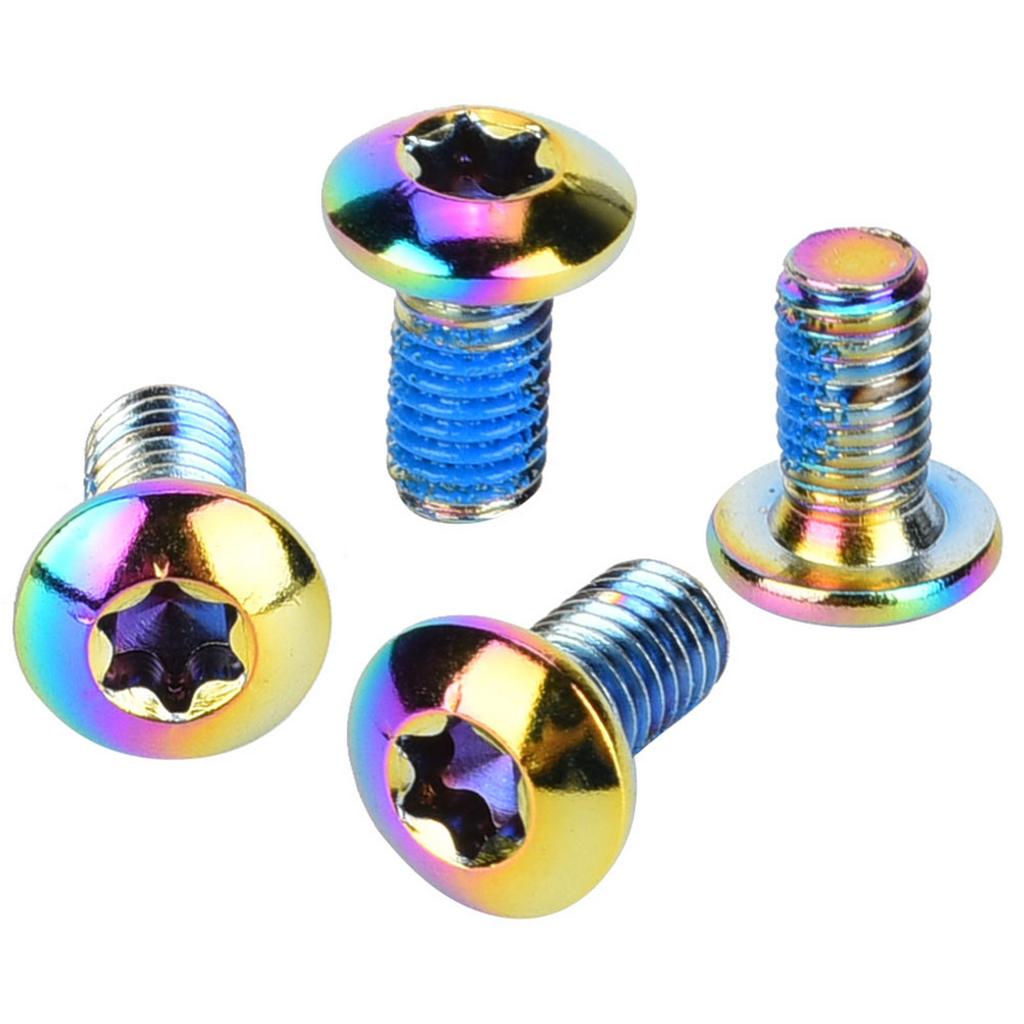 12PCS Heavy Duty Steel Bike Bicycle Disc Brake Rotor T25 Screws Cycling Accessory Colorful