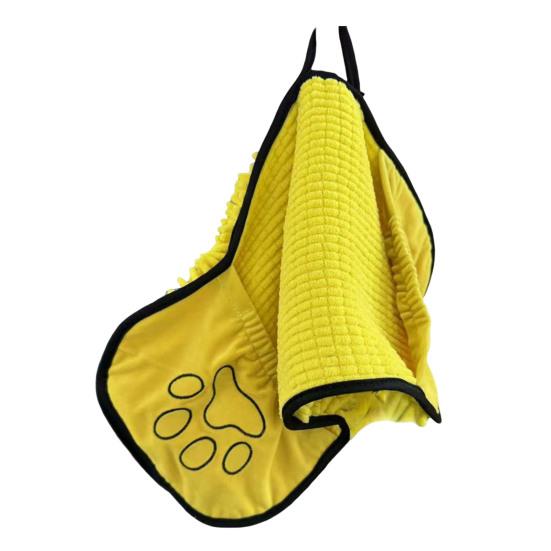 Absorbent Chenille Dog Towel Fast Drying Microfiber Pet Towel with Hand Pockets Machine Washable Dog Drying Towel for Bath Beach Shower