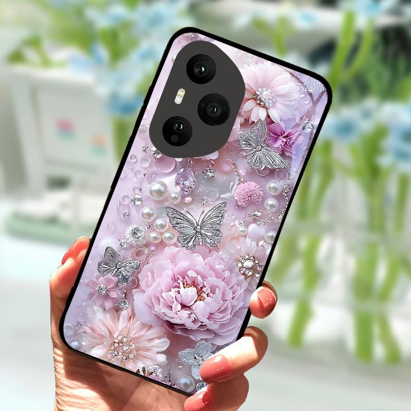 For Honor 400 Pro 5G Case Luxury Tempered Glass Anti-Fall Cover For Honor400 Pro 400Pro Phone Back Shell Shockproof Fundas Capa