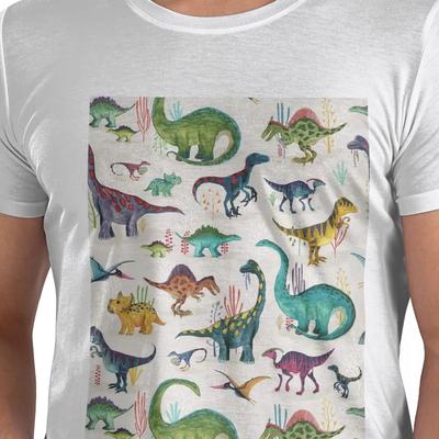 Bright Dinosaurs 100 Cotton Tshirt Unisexsclassic T Shirts Unisex Round Neck Short Sleeve S6xl